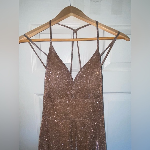 jcpenney Dresses Jc Penny Copper Glitter Prom Dress Poshmark